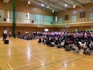 歌声練習全校で